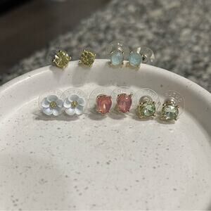 New LOFT 5 Pairs of Stud Gem Earrings